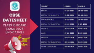 CBSE Date Sheet 2026 Released: Class 10 & 12 Exam Schedule Now Live on cbse.nic.in